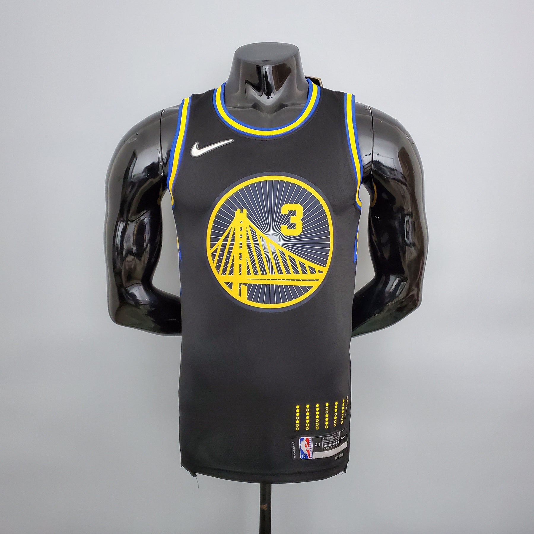NBA 75TH GOLDEN STATE WARRIORS BLACK NBA JERSEY