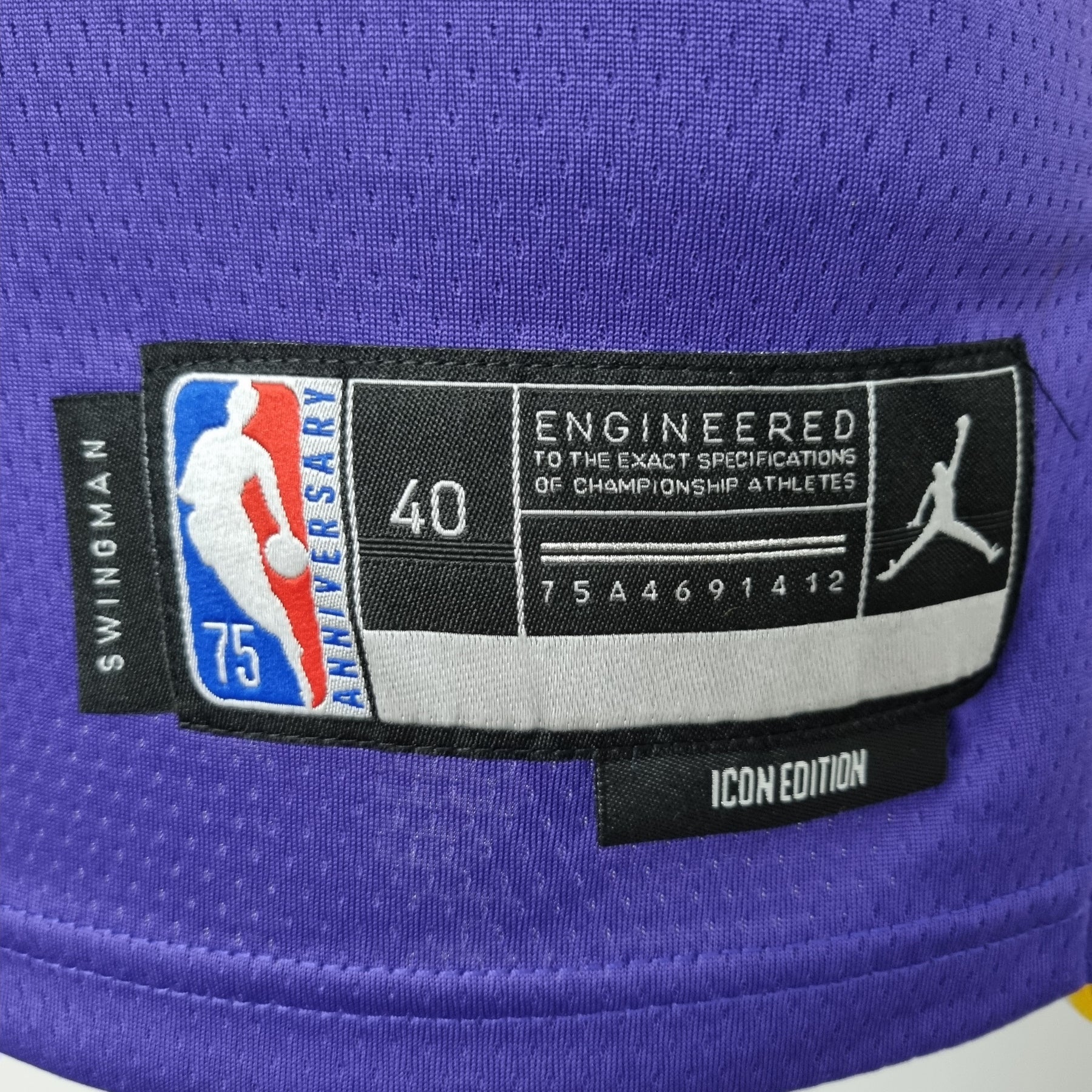 NBA 75TH LOS ANGELES LAKERS PURPLE NBA JERSEY