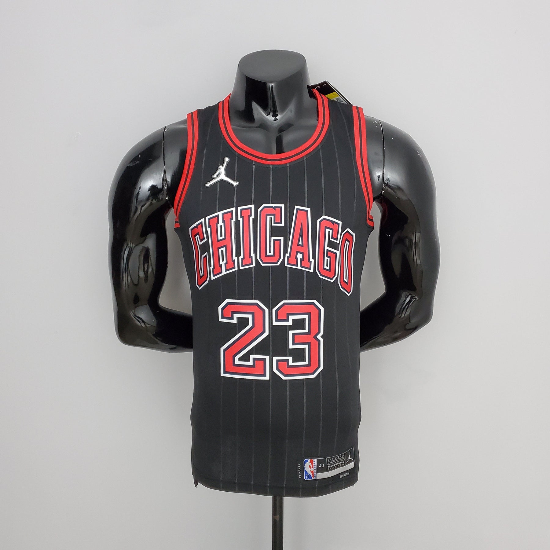 NBA 75TH CHICAGO BULLS FLYERS BLACK NBA JERSEY