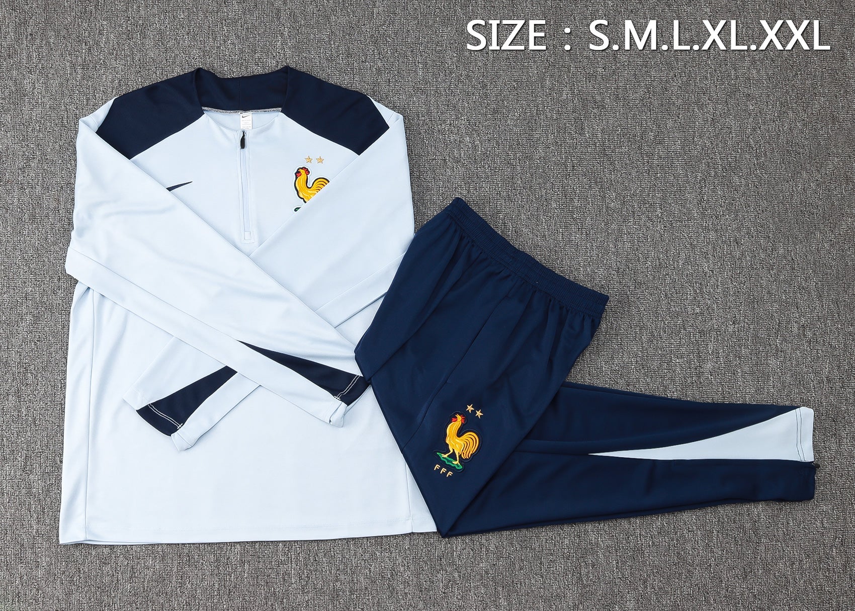CONJUNTO DE TREINO FRANÇA LIGHT BLUE 24/25