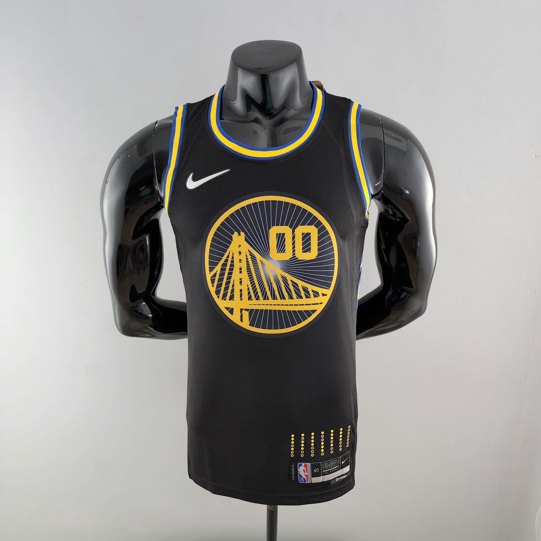 NBA 75TH GOLDEN STATE WARRIORS BLACK NBA JERSEY