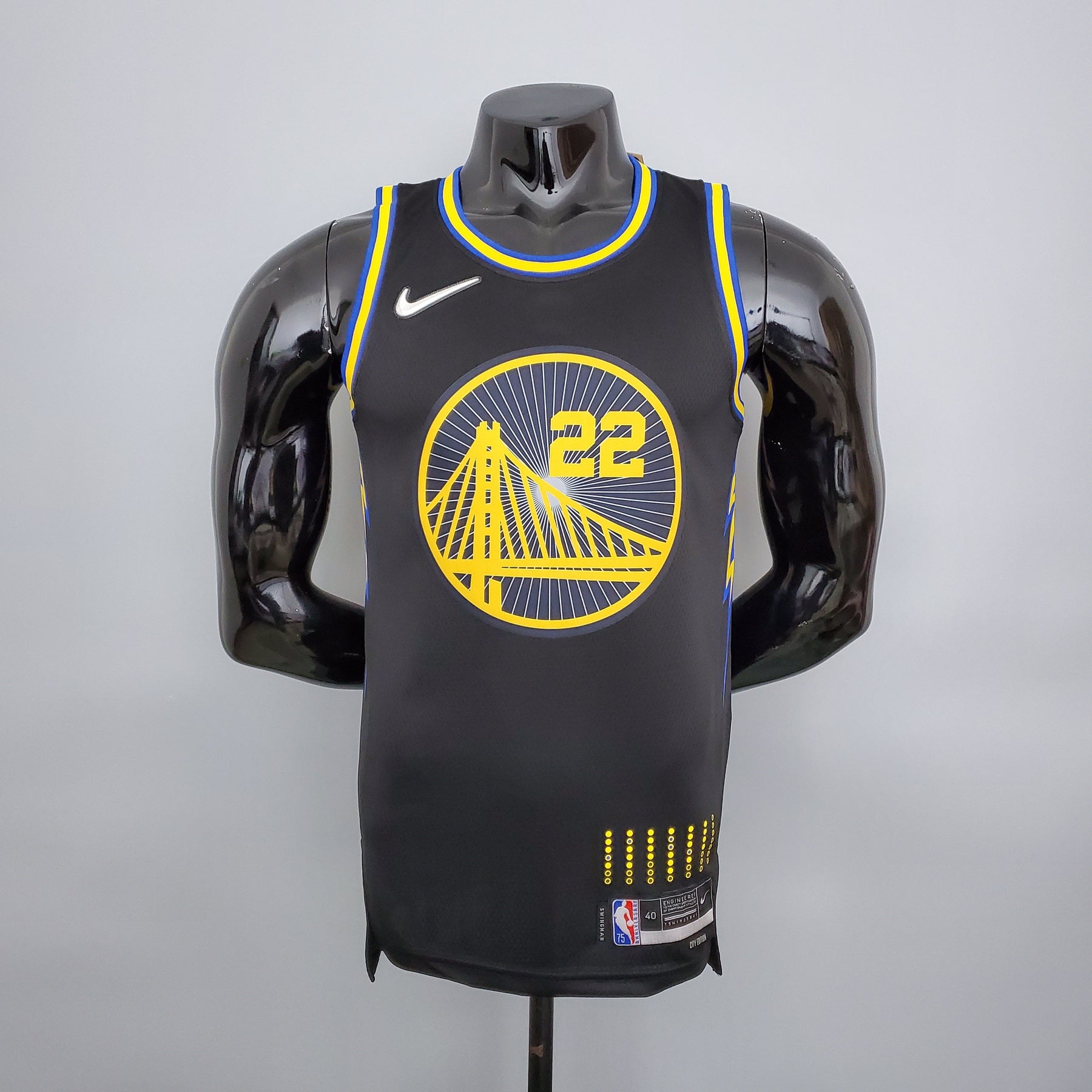 NBA 75TH GOLDEN STATE WARRIORS BLACK NBA JERSEY