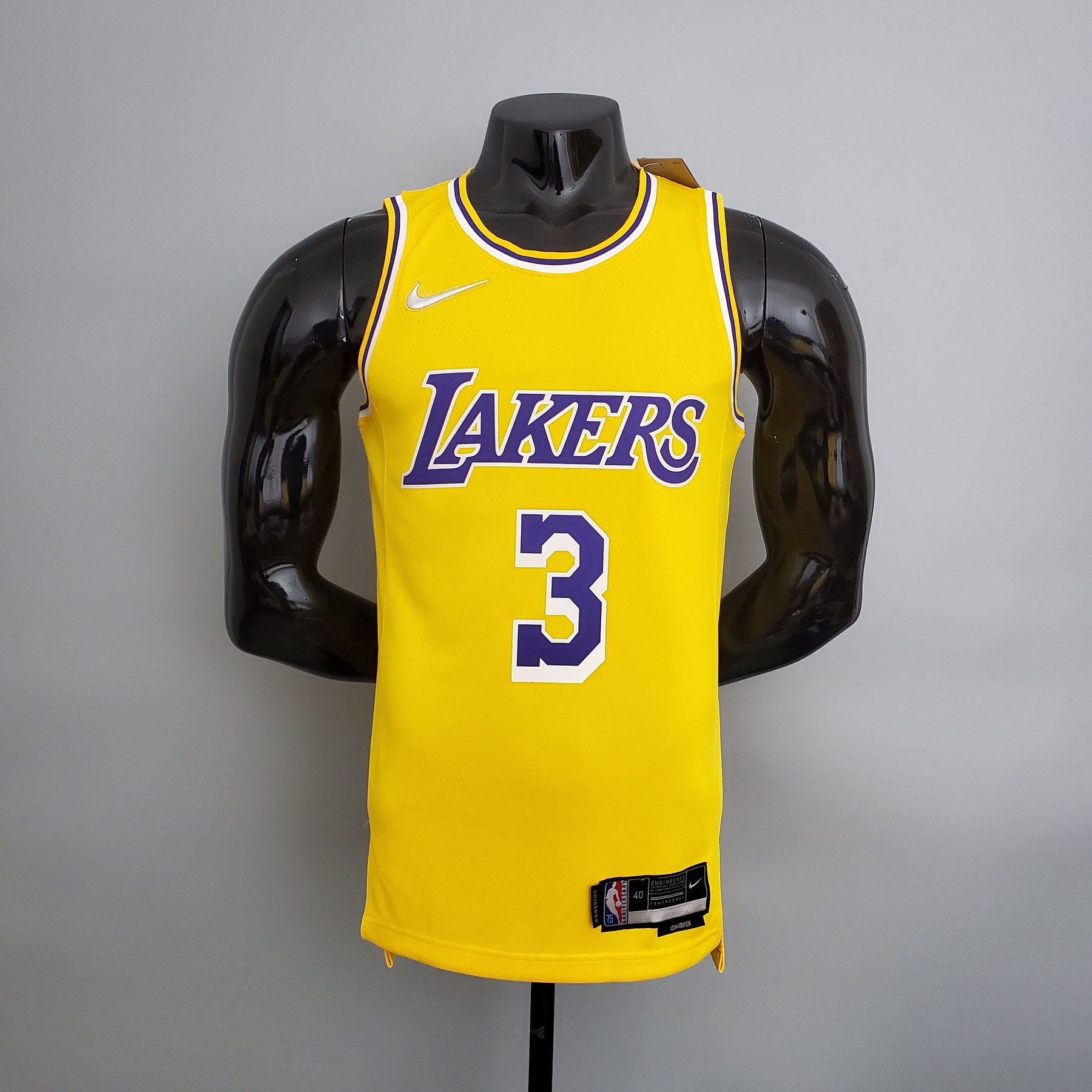 NBA 75TH LOS ANGELES LAKERS YELLOW NBA JERSEY