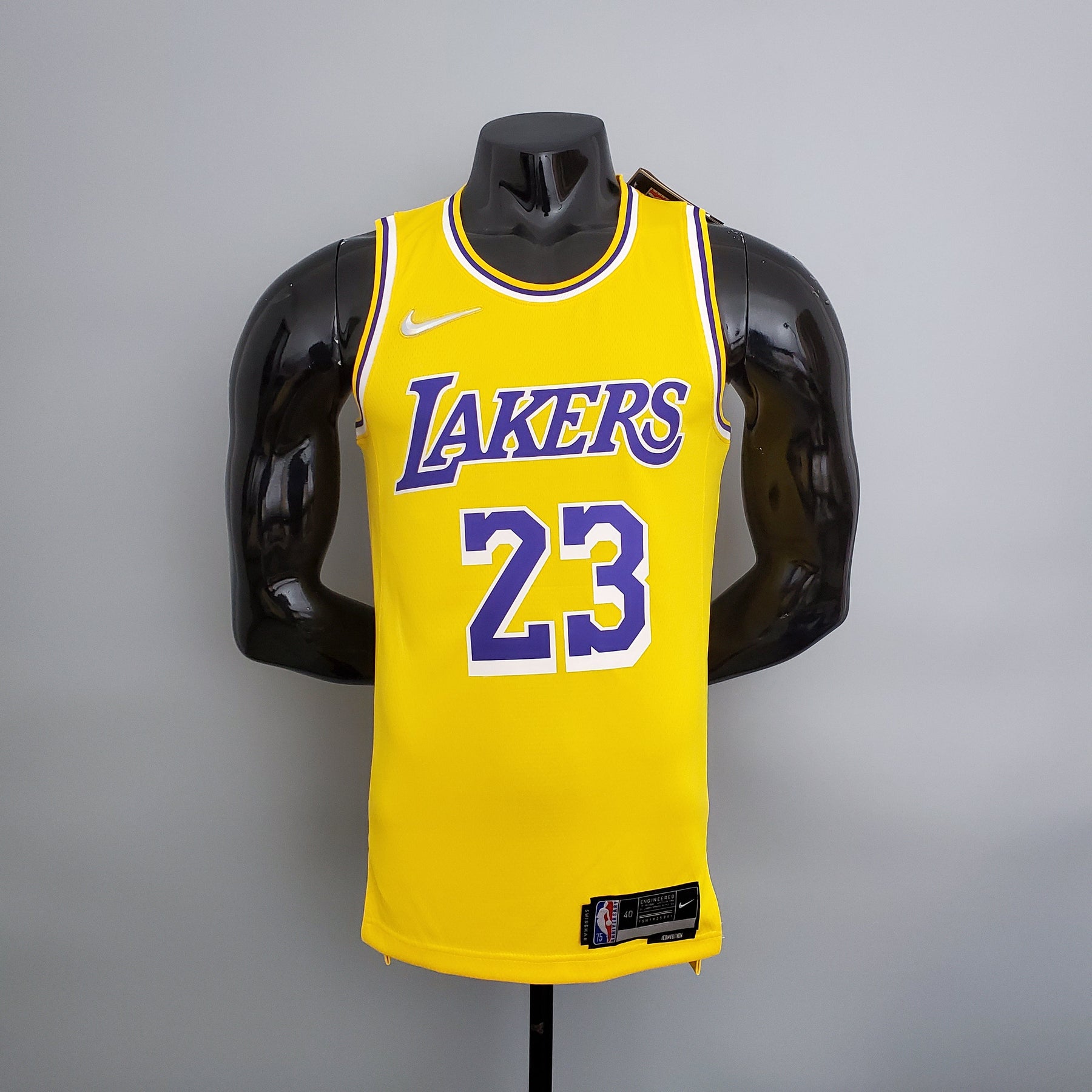 NBA 75TH LOS ANGELES LAKERS YELLOW NBA JERSEY