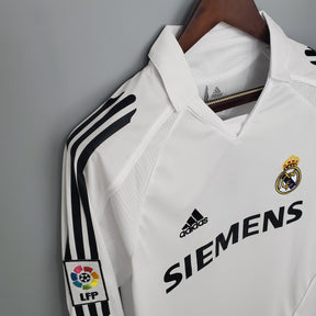 CAMISA REAL MADRID MANGA LONGA RETRÔ HOME 05/06