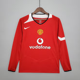 CAMISA RETRÔ MANCHESTER UNITED HOME MANGA LONGA 04/05