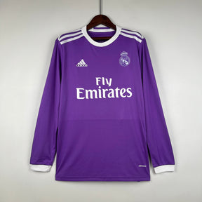 CAMISA REAL MADRID MANGA LONGA RETRÔ AWAY 16/17