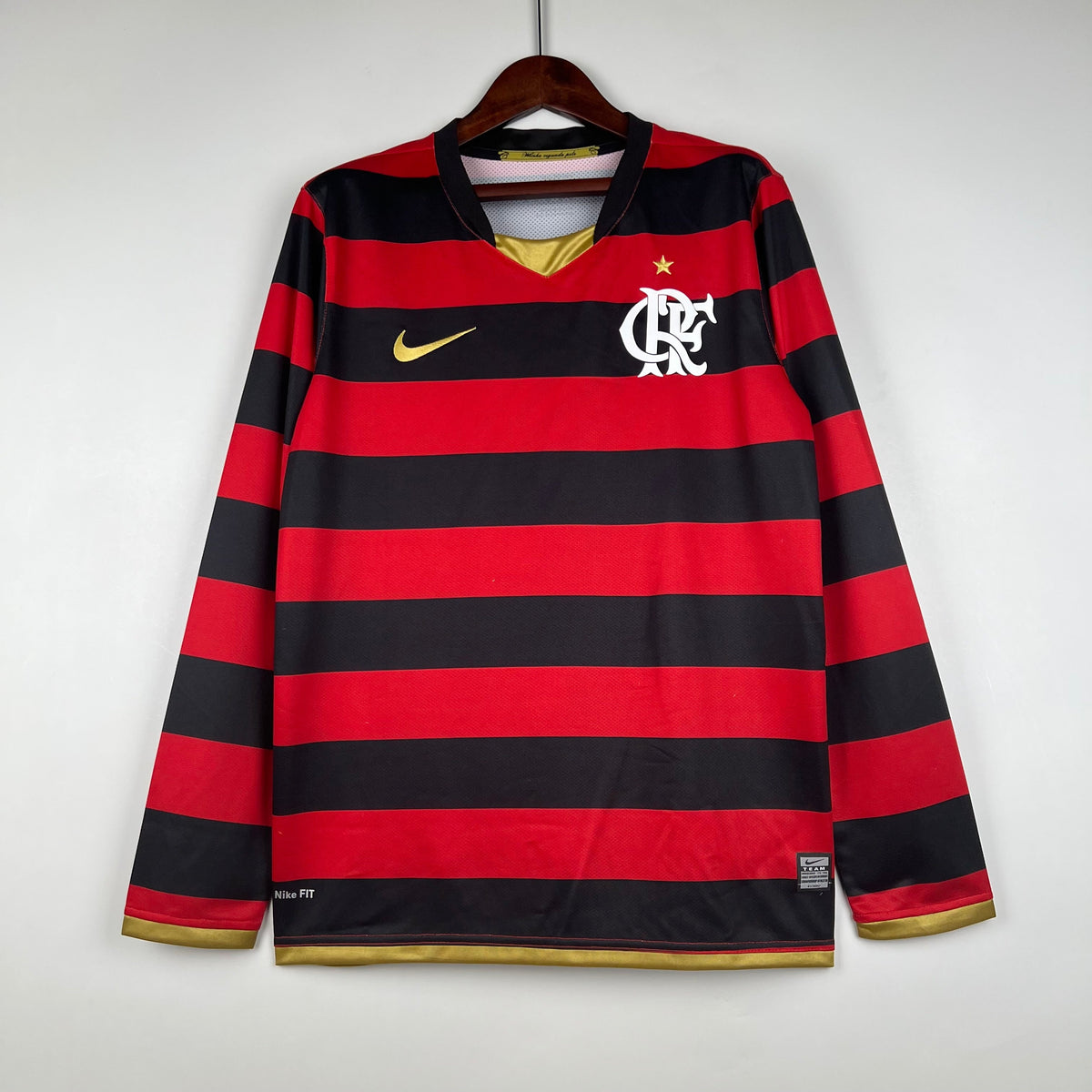 CAMISA FLAMENGO RETRÔ MANGA LONGA HOME 08/09