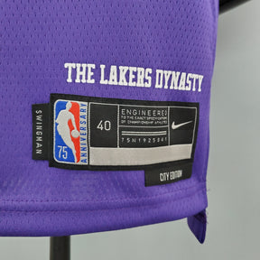NBA 75TH LOS ANGELES LAKERS PURPLE & BLUE NBA JERSEY