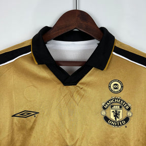 CAMISA RETRÔ MANCHESTER UNITED MANGA LONGA DUPLA FACE 01/02