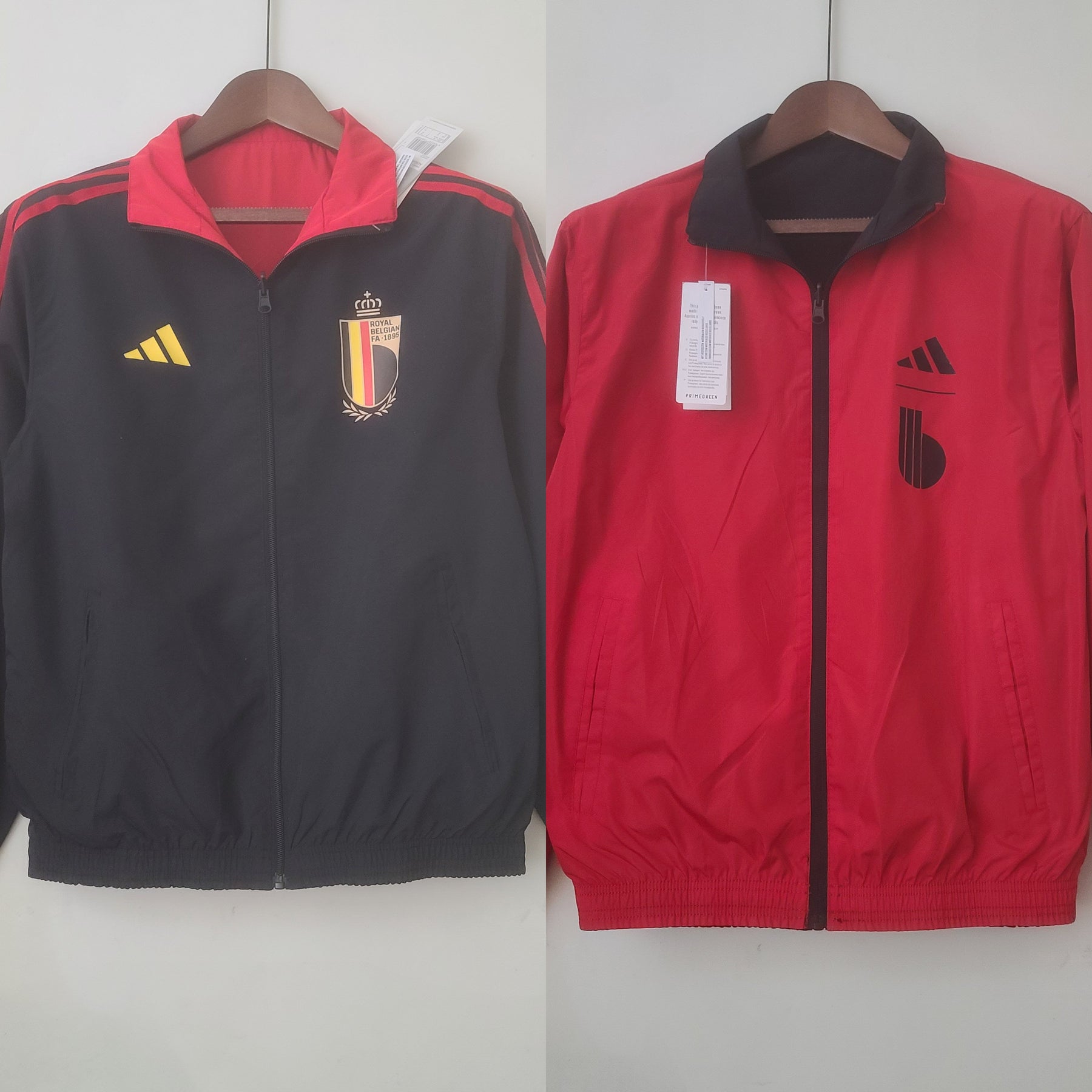 CORTA-VENTO BÉLGICA BLACK & RED DOIS EM UM 22/23