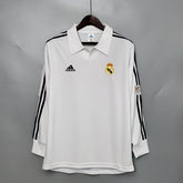 CAMISA REAL MADRID MANGA LONGA RETRÔ HOME 2002
