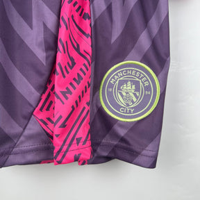 KIT INFANTIL MANCHESTER CITY GOLEIRO ROXO 23/24