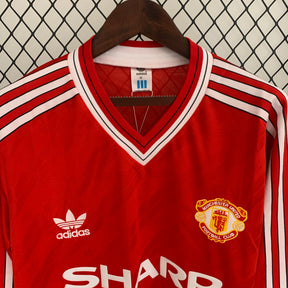 CAMISA RETRÔ MANCHESTER UNITED HOME MANGA LONGA 86/88
