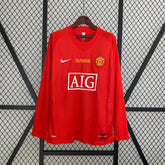 CAMISA RETRÔ MANCHESTER UNITED HOME MANGA LONGA 07/08