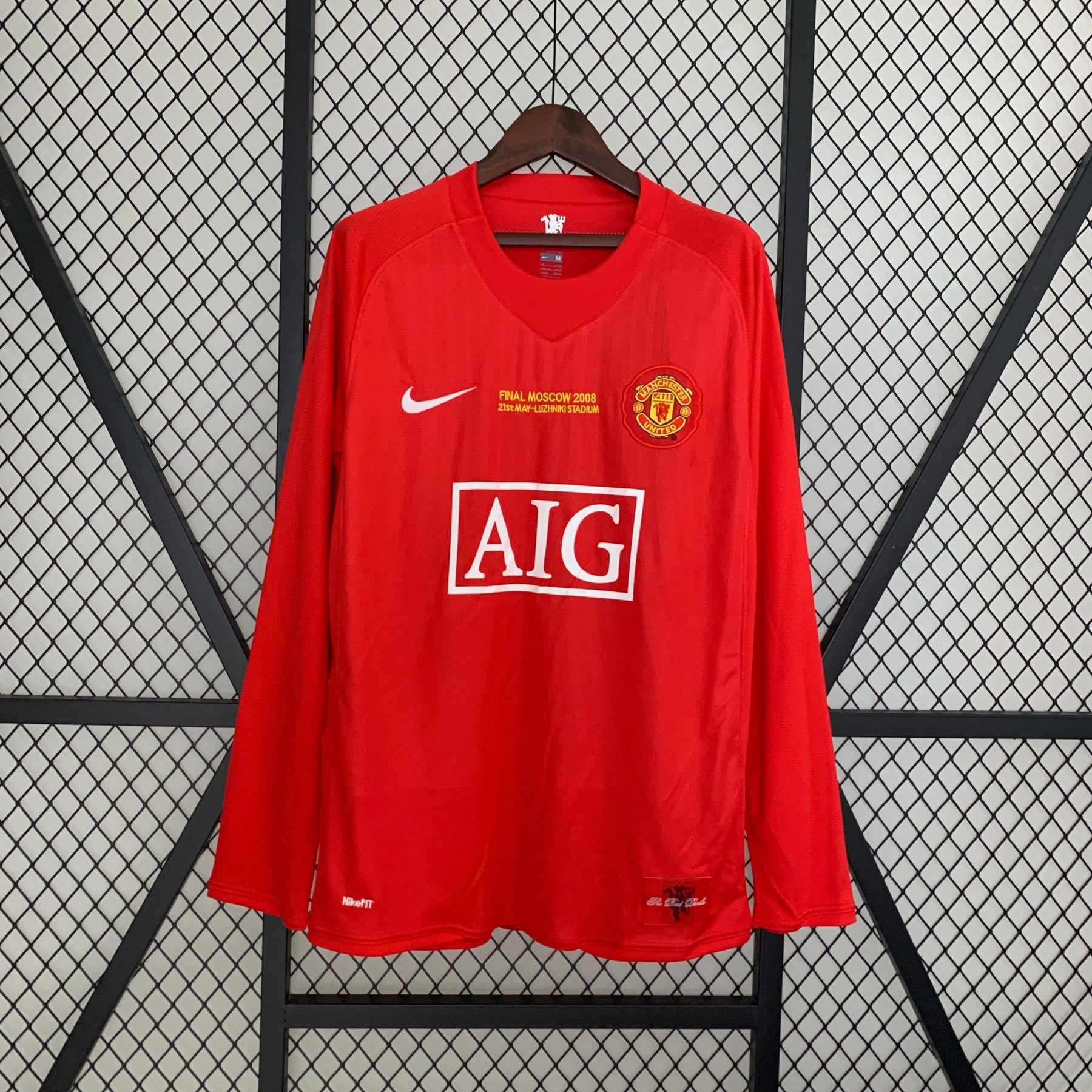 CAMISA RETRÔ MANCHESTER UNITED HOME MANGA LONGA 07/08