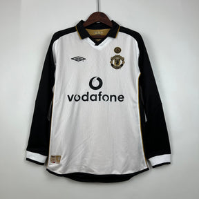 CAMISA RETRÔ MANCHESTER UNITED MANGA LONGA DUPLA FACE 01/02