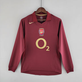 CAMISA RETRÔ ARSENAL HOME MANGA LONGA 05/06