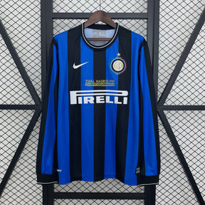 CAMISA RETRÔ MANGA LONGA INTER DE MILÃO HOME 09/10