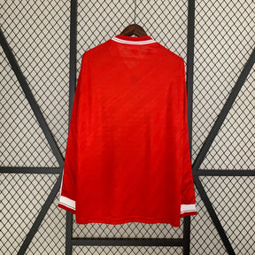CAMISA RETRÔ MANCHESTER UNITED HOME MANGA LONGA 86/88
