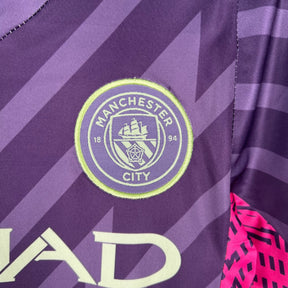 KIT INFANTIL MANCHESTER CITY GOLEIRO ROXO 23/24