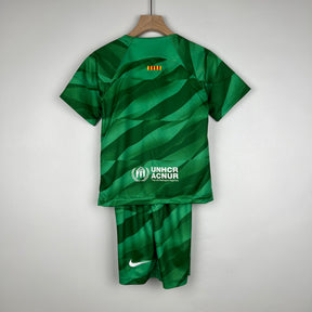 KIT INFANTIL BARCELONA GOLEIRO GREEN 23/24