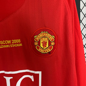 CAMISA RETRÔ MANCHESTER UNITED HOME MANGA LONGA 07/08