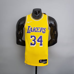 NBA 75TH LOS ANGELES LAKERS YELLOW NBA JERSEY