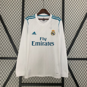 CAMISA REAL MADRID MANGA LONGA RETRÔ HOME 17/18