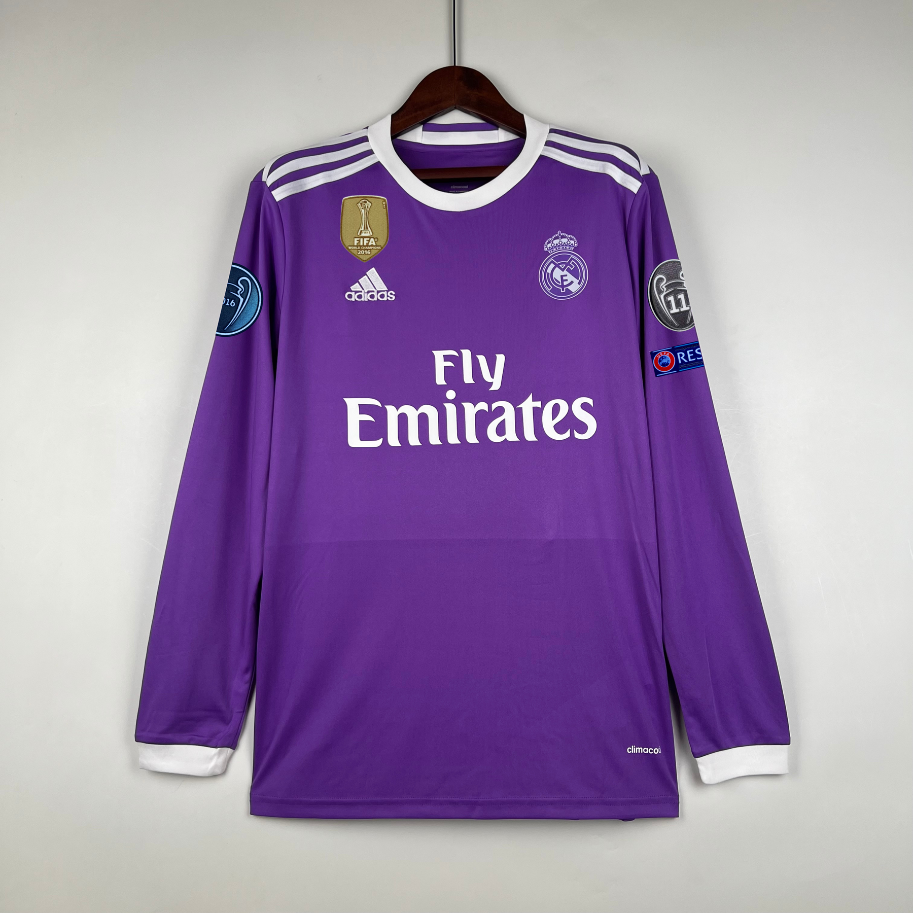CAMISA REAL MADRID MANGA LONGA RETRÔ AWAY 16/17