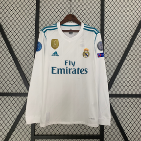 CAMISA REAL MADRID MANGA LONGA RETRÔ HOME 17/18
